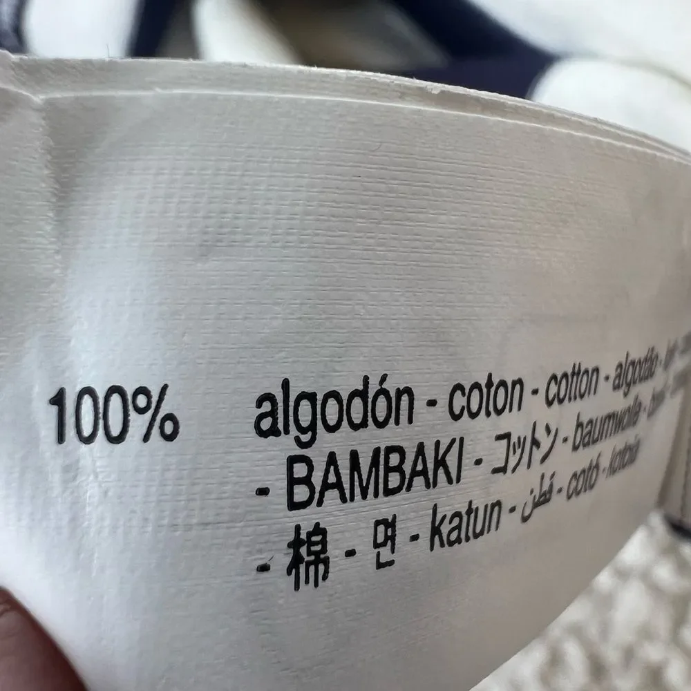 Zara Navy White Striped Long-Sleeve Cotton Rugby Preppy Polo Shirt Top SZ L - Picture 9 of 11